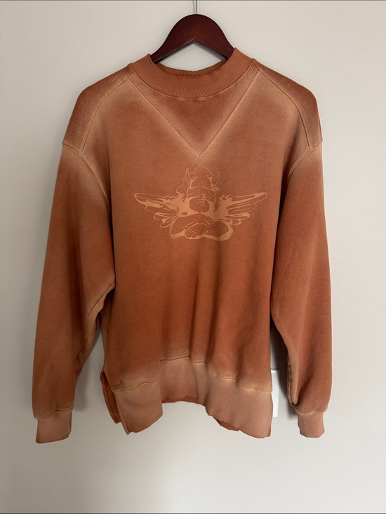 Boys Lie Sweaters - Boys Lie Rust Crewneck Sweatshirt with Tonal Winged Graphic